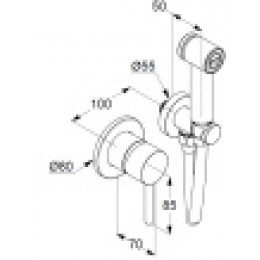 Гигиенический душ Kludi Bozz 389983976 со смесителем, С ВНУТРЕННЕЙ ЧАСТЬЮ черный матовый