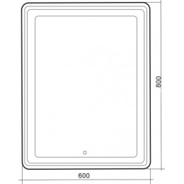 AZARIO зеркало Мальта-лофт 600*800 сенсор выкл, рама пластик