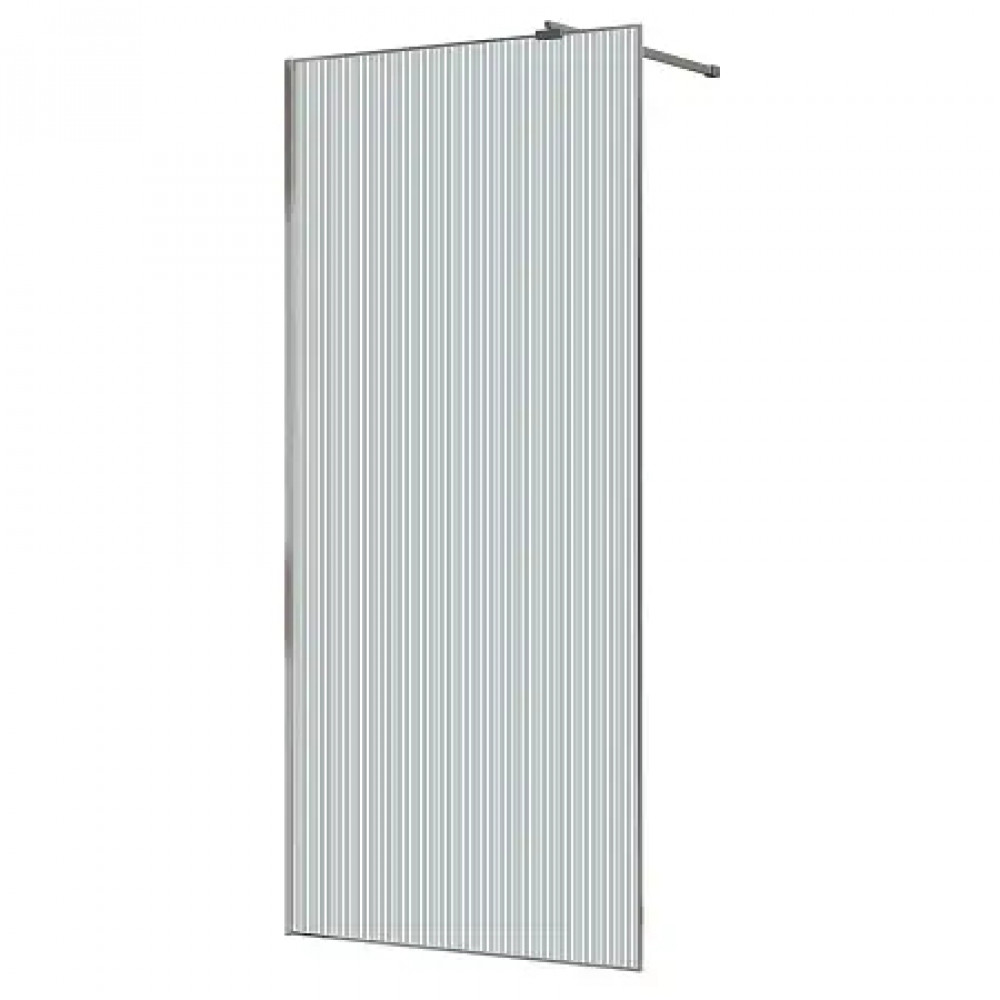 AZ-271-120-CH-CRF Душевая перегородка Walk-in, 120x195-CH-CRF, в рамке, Рифленое стекло 8 мм, профиль хром