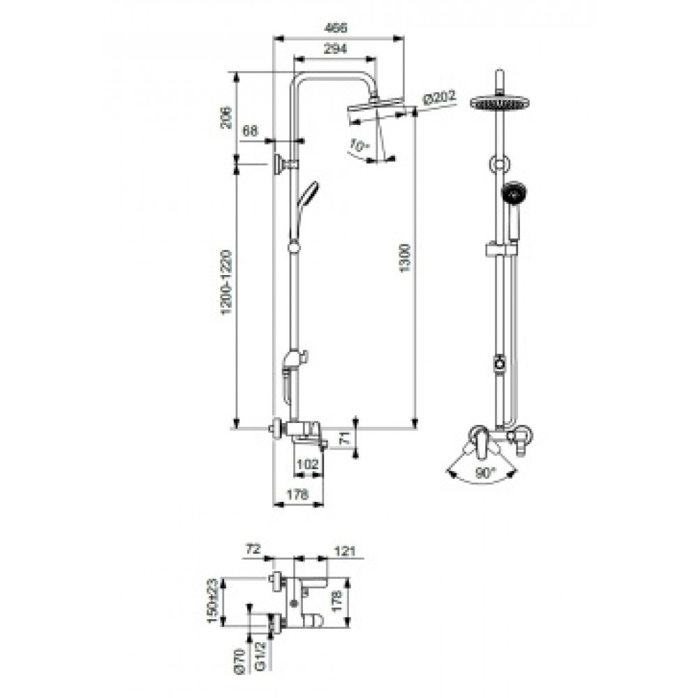 BA270AA Душевая система VIDIMA BALANCE BA270AA с однорукоятковым смесителем для ванны/душа