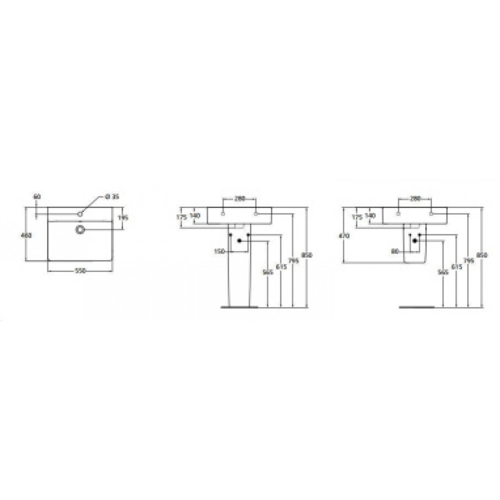 E784401  CONNECT CUBE  Умывальник 55 см