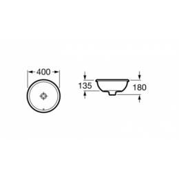 FORO Раковина 400х180 мм врезная (сверху)