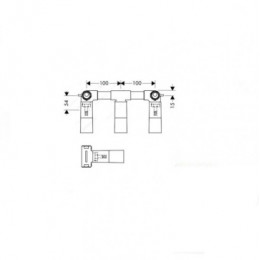 10303180 Скрытая часть смесителя для раковины, на 3 отверстия, СМ
