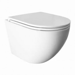 PRO ( круглый) СКРЫТОЕ ТОРНАДО подвесной безободковый унитаз в комплекте с сидением микролифт скрытая система смыва  490*370*360 мм