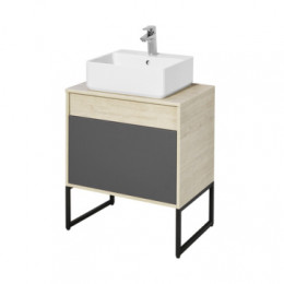 Лофт Урбан 65 Тумба-умывальник графит\Орегон (Умывальники GEOMETRY 450х400, MILA 400, Dreja Джой 3, MILA 350*350)