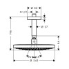 26469000 Raindance Select S Верхний душ 240 2jet EcoSmart 9 л/мин с потолочным подсоединением