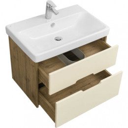 Оливия 70 Тумба Бежевый/Дуб веллингтон (БЕЗ УМЫВАЛЬНИКА "Адриана-70")