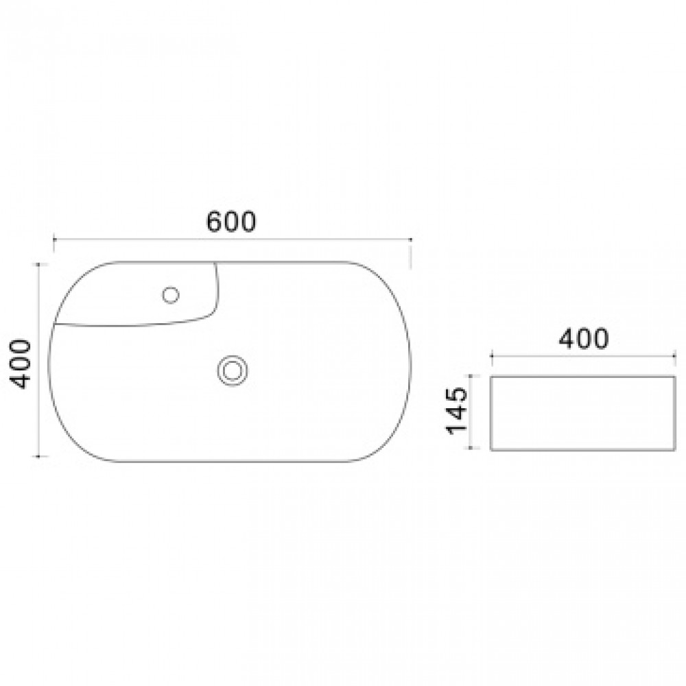 AZ-41302 Раковина накладная овальная 60*40*14,5 см
