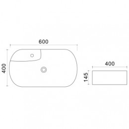 AZ-41302 Раковина накладная овальная 60*40*14,5 см