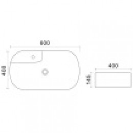 AZ-41302 Раковина накладная овальная 60*40*14,5 см