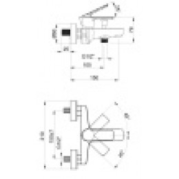 SEVIO Смеситель для ванны с коротким изливом, хром