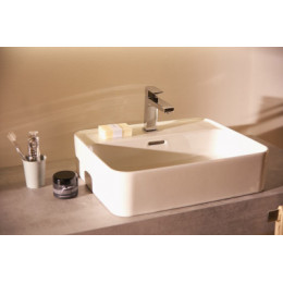 T296601 STRADA II Vessel Умывальник 50 см с полочкой для монтажа смесителя, для монтажа с мебелью