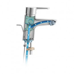 B9914AA CONNECT BLUE Смеситель для умывальника под 1 отверстие, система монтажа EASY-FIX (облегченный монтаж)