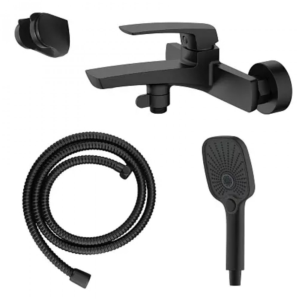 Conda Смеситель для ванны с ручным душем, черный матовый