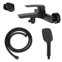 Conda Смеситель для ванны с ручным душем, черный матовый