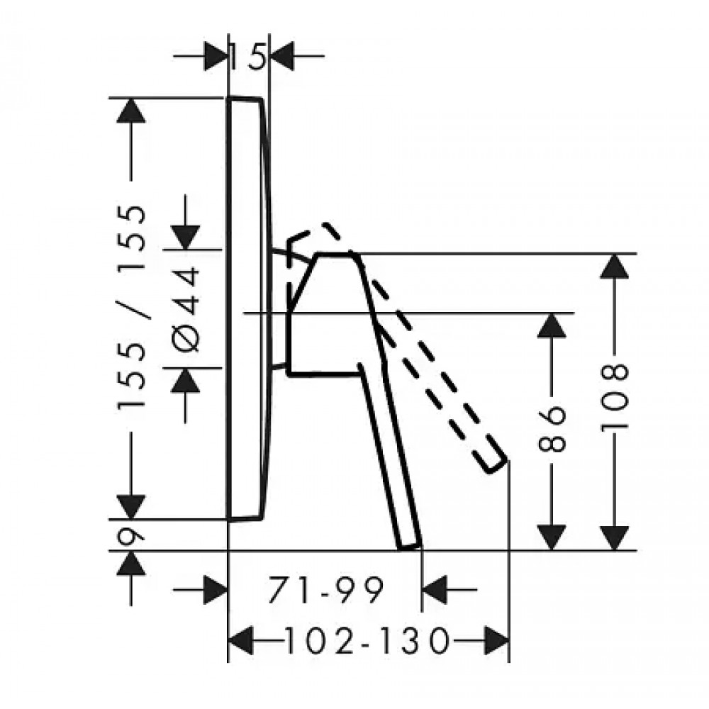 71267000 Logis Loop Смеситель для душа, однорычажный, СМ