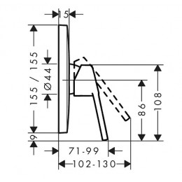 71267000 Logis Loop Смеситель для душа, однорычажный, СМ