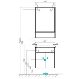 Флай 60 Зеркало-Шкаф белый, дуб крафт