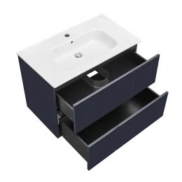 Luna Тумба под раковину 80, 2 ящика, синий