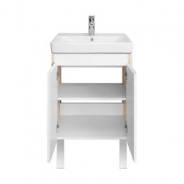 Сканди 55 Тумба Doors Белый/Дуб Верона (БЕЗ УМЫВАЛЬНИКА Адриана-55)