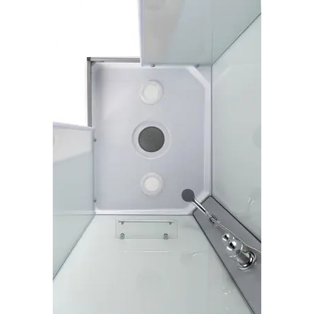 Душевая кабина CS-5180-13R F, 100*80*215 низкая, белая, прямоугольная, стекло 4мм, поддон 13 см