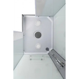 Душевая кабина CS-5180-13L F, 100*80*215 низкая, белая, прямоугольная, стекло 4мм, поддон 13 см