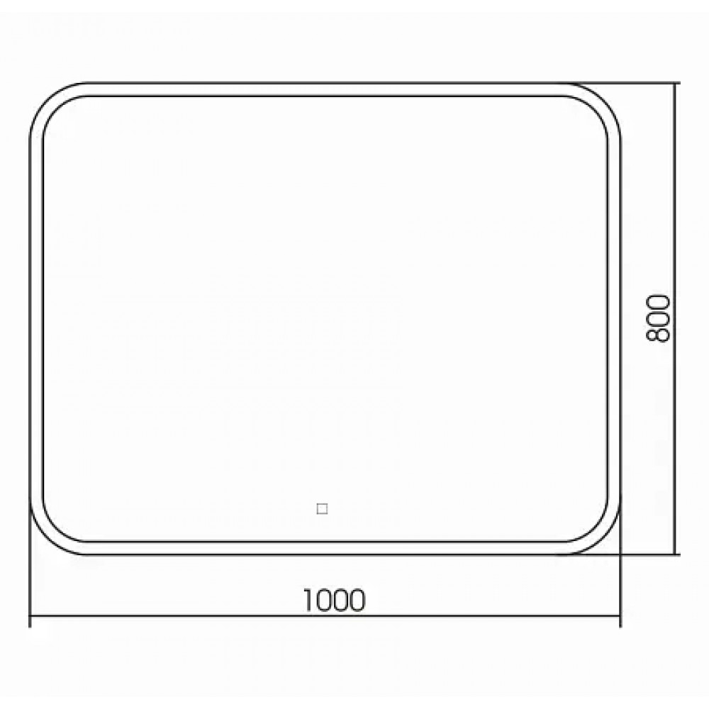 AZARIO зеркало Стив 1000*800- 6 часы+сенсор выкл + подогрев+ радио, bluetooth+ термометр, выключатель-сенсор