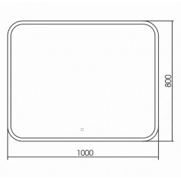 AZARIO зеркало Стив 1000*800- 6 часы+сенсор выкл + подогрев+ радио, bluetooth+ термометр, выключатель-сенсор
