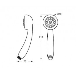 BA181AA Душевая лейка SEVAJET S11-функциональная, 70 мм