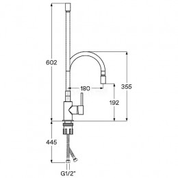 Смеситель Тесио для кухни с гибким изливом, хром
