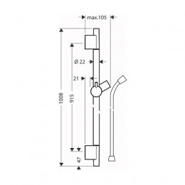 28631700 Unica Душевая штанга S Puro 90 см со шлангом, матовый белый