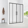 Дверь в нишу, раздвижная CS-AB04B-150 150x190，профиль черный матовый，6 мм прозрачное стекло