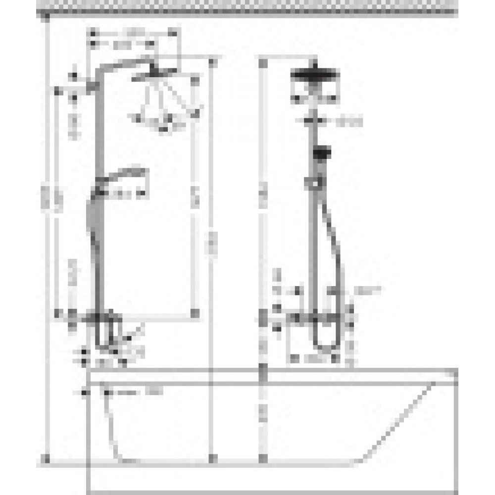 26792000 Croma Select 280 Air 1jet Showerpipe для ванны с термостатом