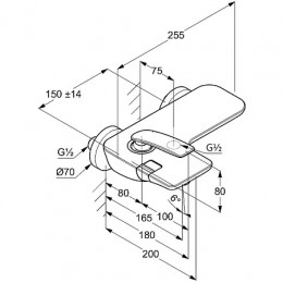 KLUDI BALANCE Однорычажный смеситель для ванны и душа, белый/хром, арт. 524459175