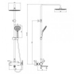 Душевая система для ванны с изливом, хром, PURE