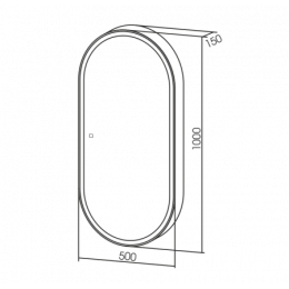 AZARIO зеркало-шкаф Soho-WHITE 500*1000 прав. (сенсорный выключатель)