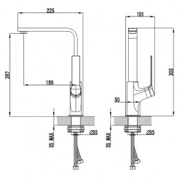 VISE Смеситель для кухни, хром