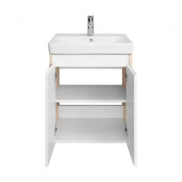 Сканди 55 Тумба Doors Белый/Дуб Верона (БЕЗ УМЫВАЛЬНИКА Адриана-55)