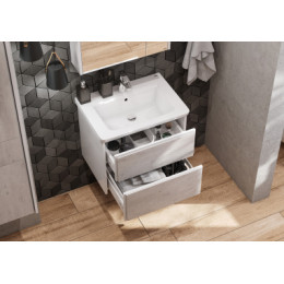 RONDA Модуль д/раковины 600 мм, бетон/белый матовый (подходит раковина Gap Original)