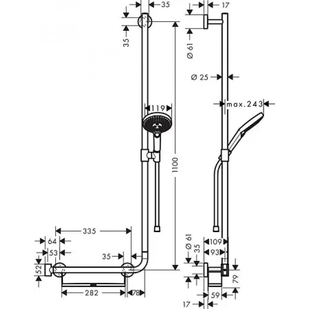 26326000 Душевой набор 1.10 m Hansgrohe Raindance Select S 120 /Unica Comfort