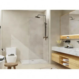 AZ-251-100-CH-CL Душевая перегородка Walk-in, 100x195-CH-CL, прозрачное стекло 8 мм, профиль хром