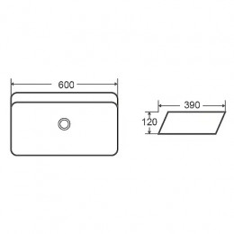 Раковина Azario, накладная, белая глянцевая, 600*390*120 мм, AZ-2243-B