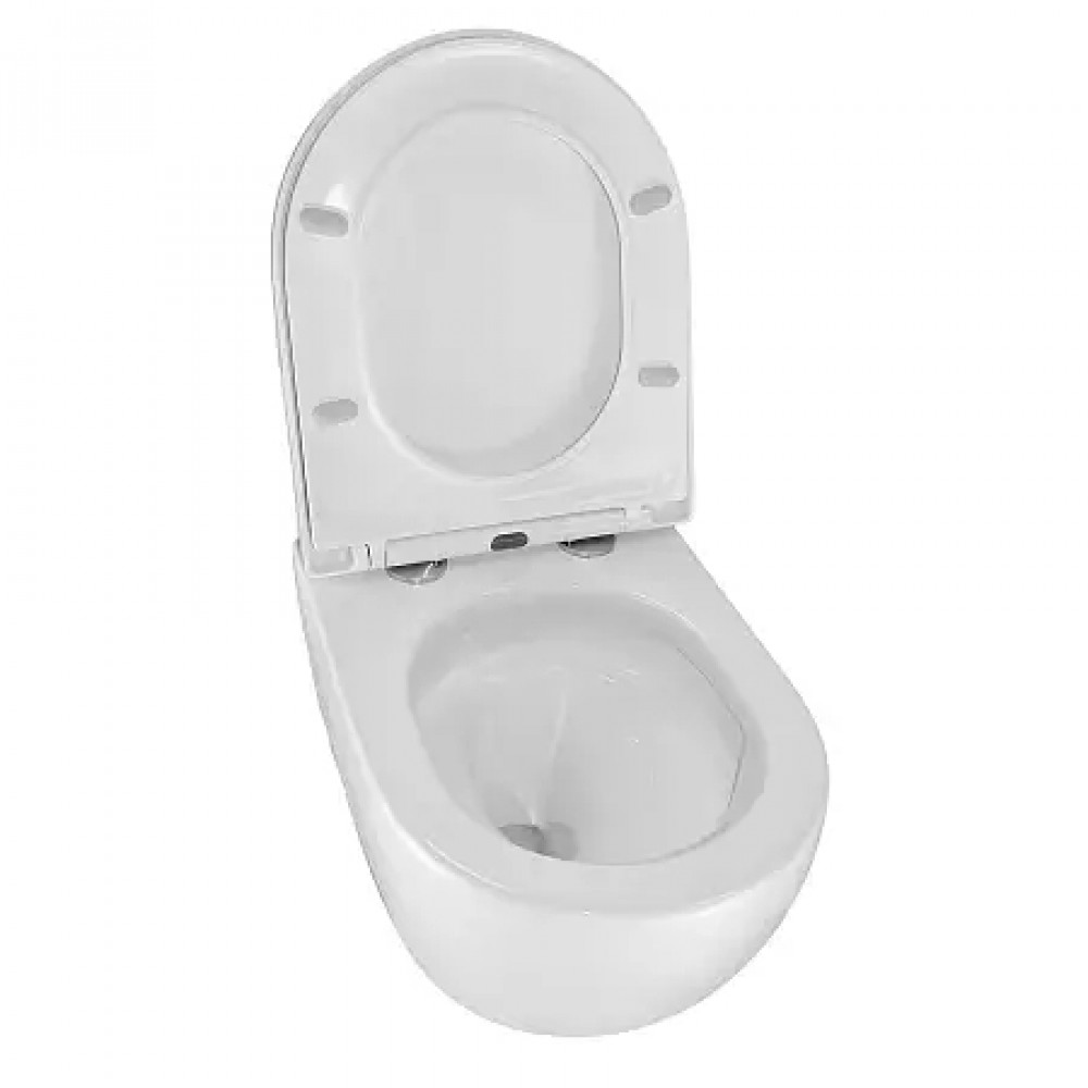 Унитаз подвесной AZARIO Ormi AZ-0253VD безободковый, с микролифтом. Размер: 490*360*365mm