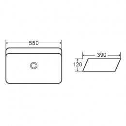 Раковина Azario, накладная, белая глянцевая, 550*390*120 мм, AZ-2243