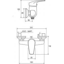 Смеситель для душа без лейки NO 032.00/150