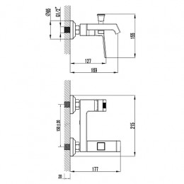 EXQUISITE Смеситель для ванны и душа с полным душевым набором, хром