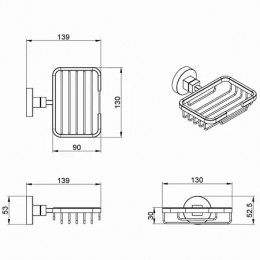 NESSY Мыльница решетка подвесная, хром