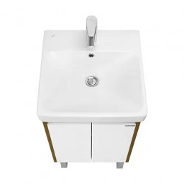 Сканди 45 Тумба Doors Белый/Дуб Рустикальный (БЕЗ УМЫВАЛЬНИКА Адриана-45)