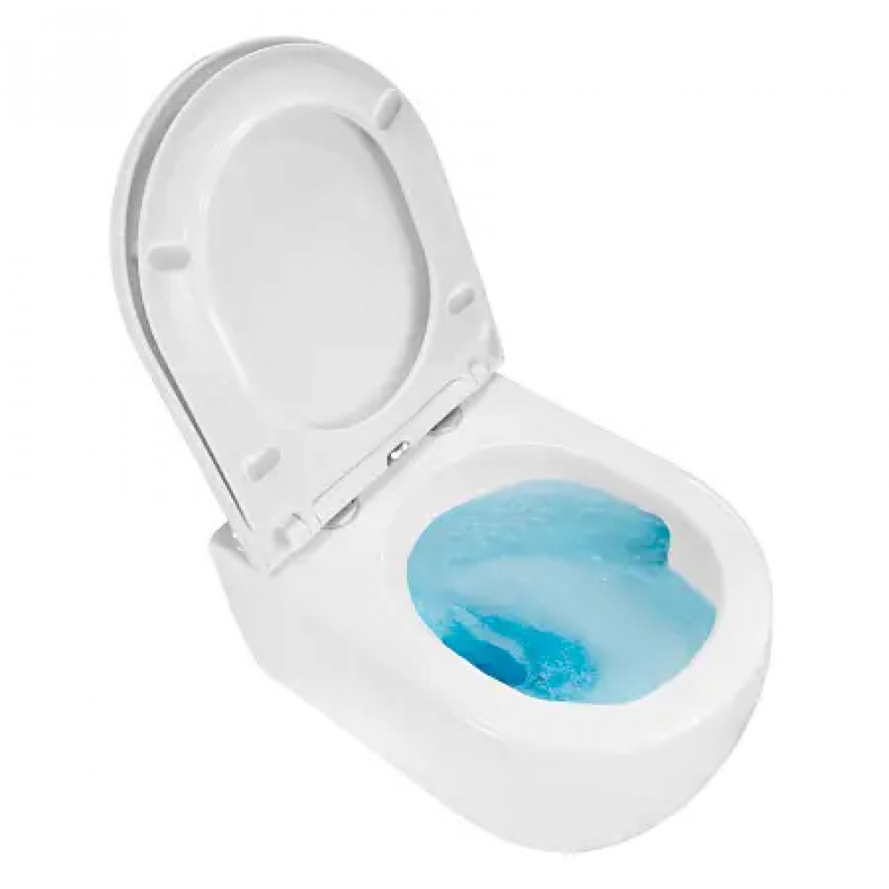 Rime Унитаз подвесной  с функцией торнадо, с сиденьем микролифт, дюропласт. 490*360*365mm (1 место)