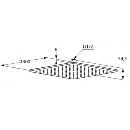 KLUDI A-QA Верхний душ, soft-edge, плоский, 300 х 300 мм